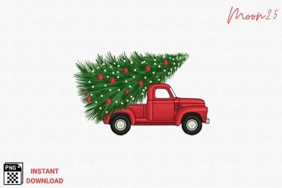 Christmas Truck Embroidery PNG Review