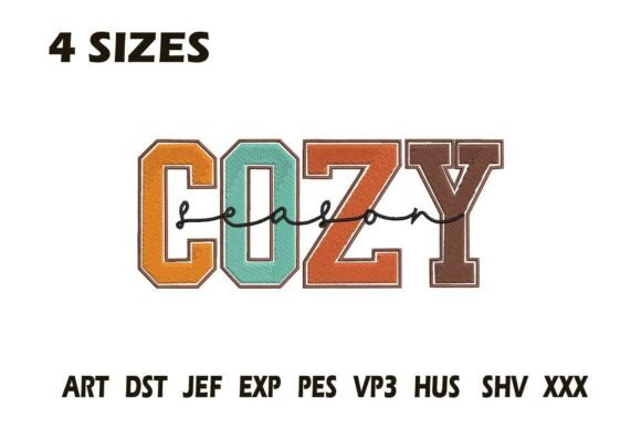 Cozy Season Varsity Fall Embroidery