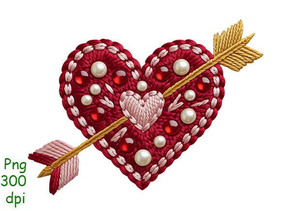Embroidery Beaded Love Heart with Arrow Review