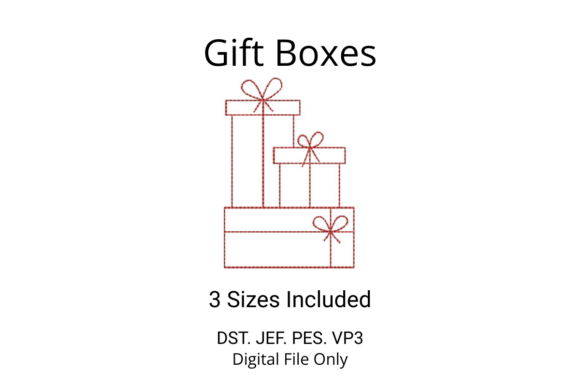 Gift Boxes Redwork Embroidery Review