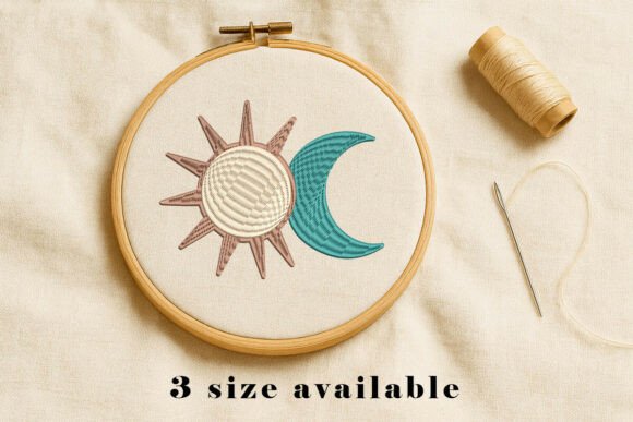 Sun and Moon Balance Embroidery Design
