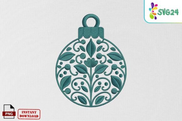 Teal Floral Ornament Embroidery PNG Review